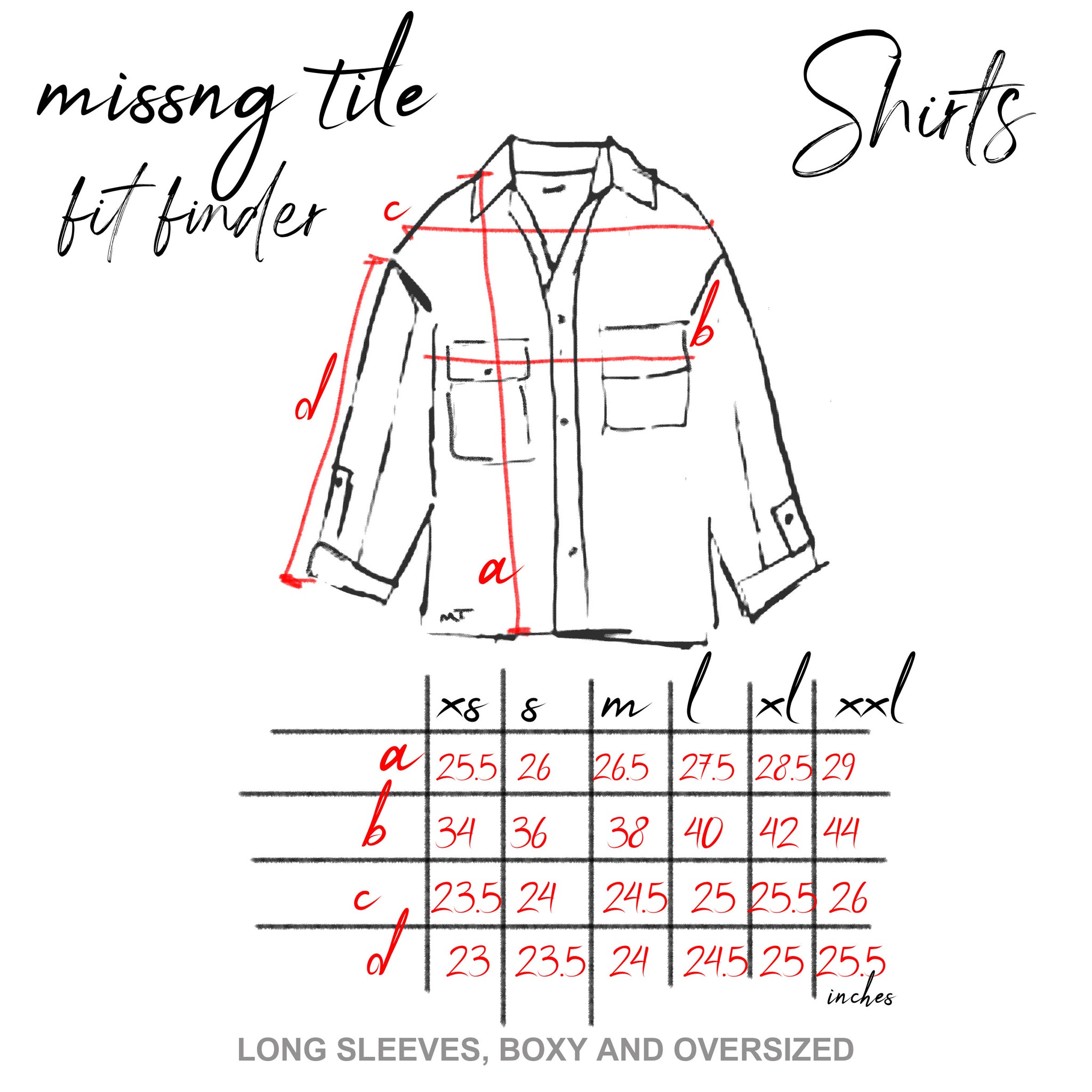 GARMENT MEASUREMENTS & SIZING