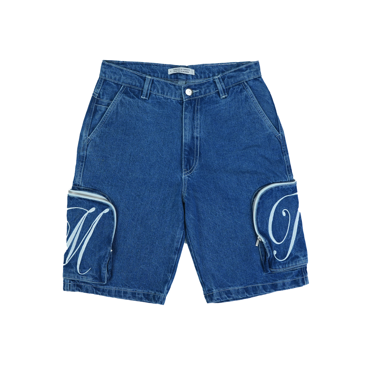 VINTAGE BLUE JORTS BY MISSNG TILE